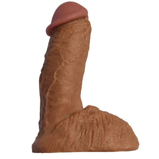 5.5″RealisticSemiPackandPlayDildo–DarkCaramel