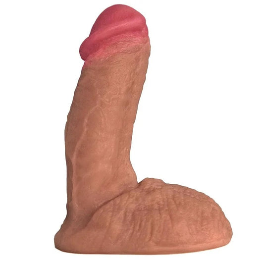 5.5″RealisticSemiPackandPlayDildo–Caramel
