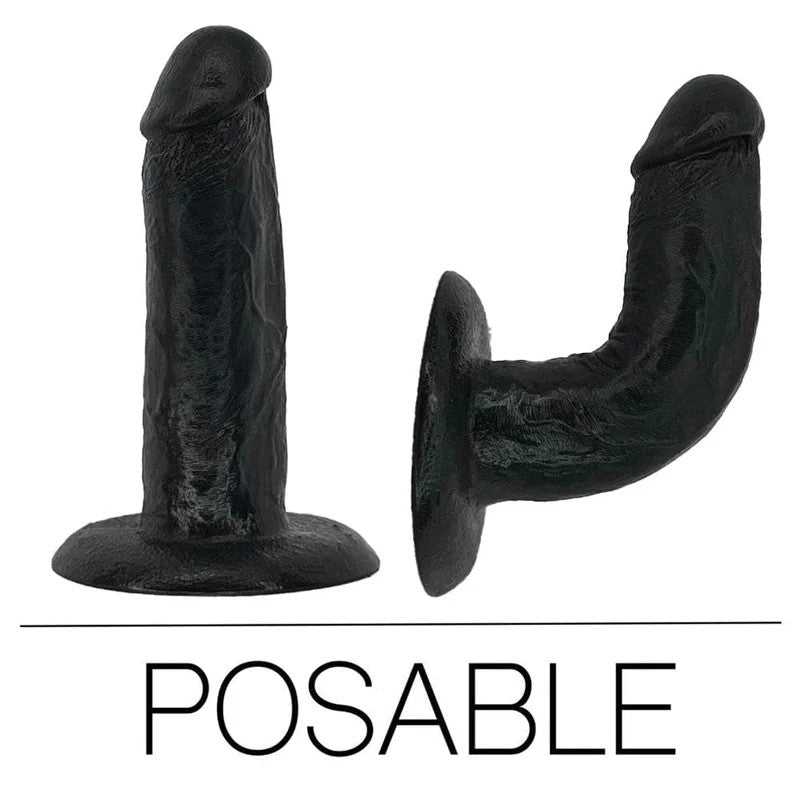 5.5″SoRealPosableSiliconeDualDensityDildo–Black