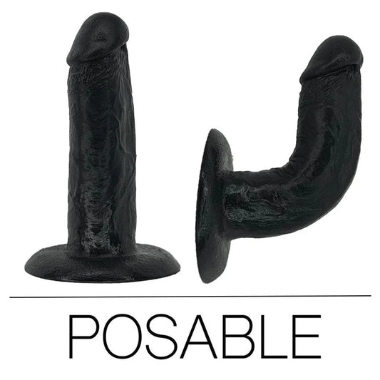 5.5″SoRealPosableSiliconeDualDensityDildo–Black