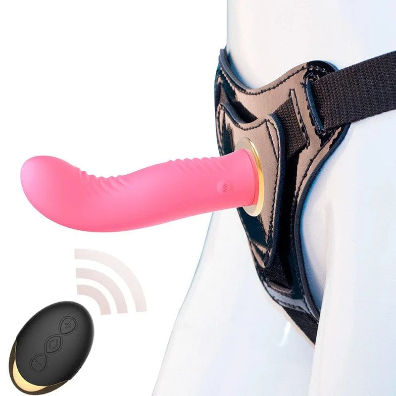 5.51‘’WirelessRemoteControlStrapOnDildoVibratorforCouples