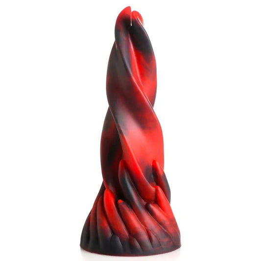 5.7″FireKissTwistedTonguesSiliconeDildo–Red&Black