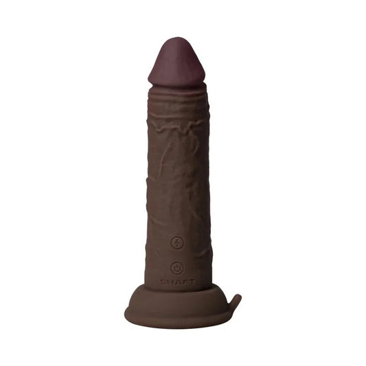 5.8″VibratingModelJ–DualDensityRealisticDildo–Mahogany/Chocolate