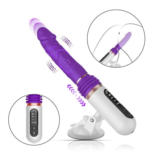 5Thrusting&8VibratingDildoMachinewithHandleandSucker