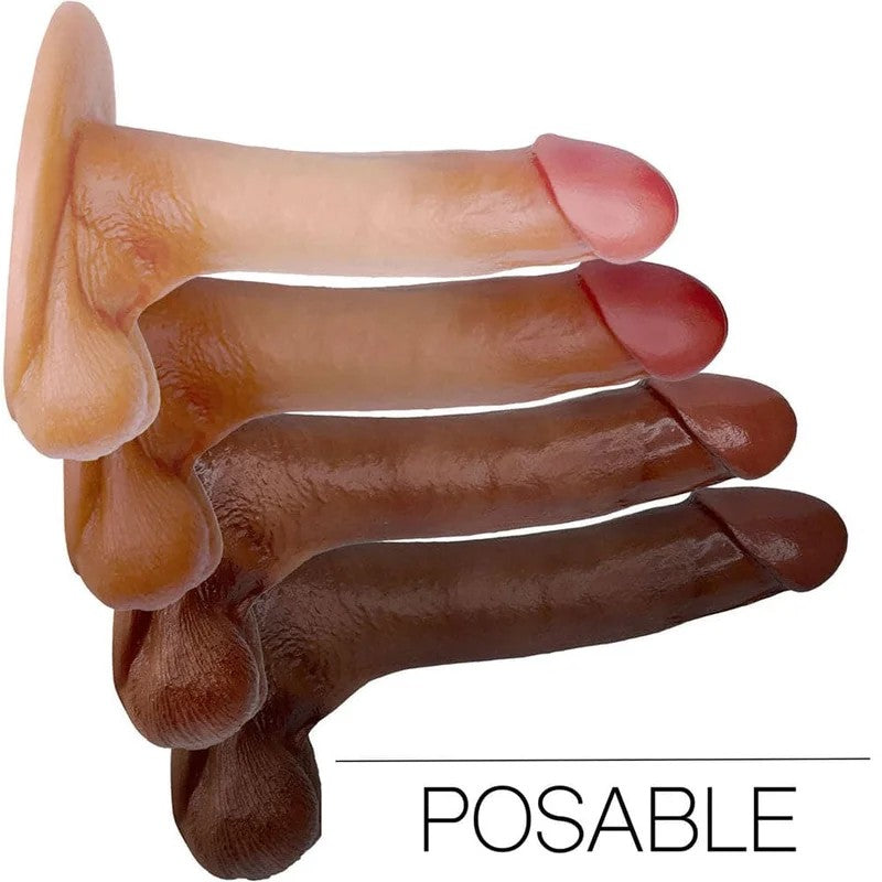 6.5″SoRealPosablePlus–FloatingBallsRealisticDualDensityDildo
