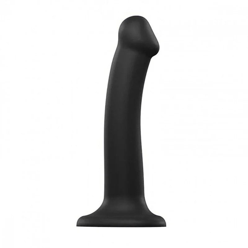 6.5″Strap-On-MeSiliconeDualDensityPosableDildo–Black–Medium