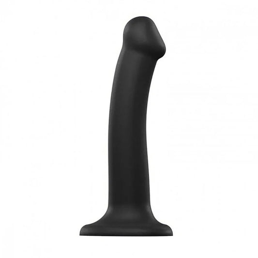 6.5″Strap-On-MeSiliconeDualDensityPosableDildo–Black–Medium