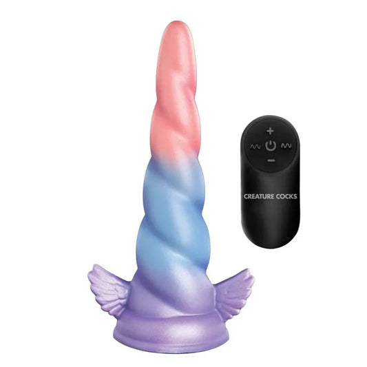 6.7″DeluxeDreamRider–UnicornHornVibratingSiliconeDildo