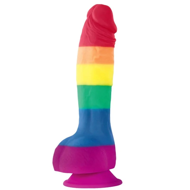 6″ColoursPrideSiliconeDildo–SuctionCup