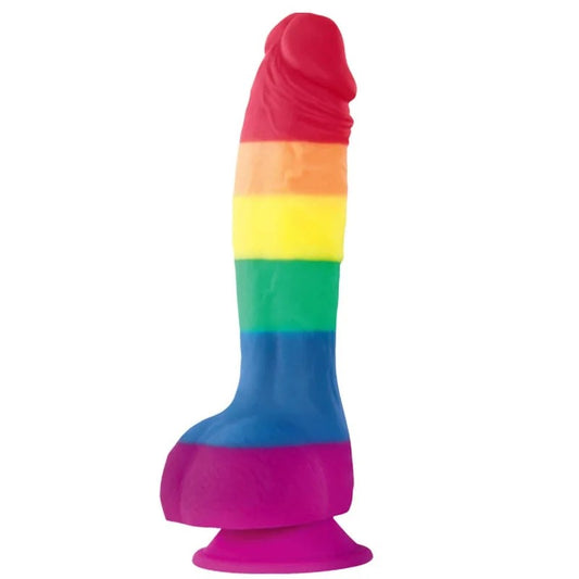 6″ColoursPrideSiliconeDildo–SuctionCup