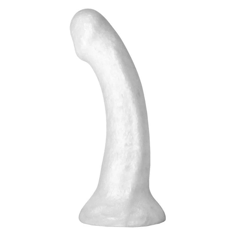 6″ContourSiliconeDildo–PearlWhite