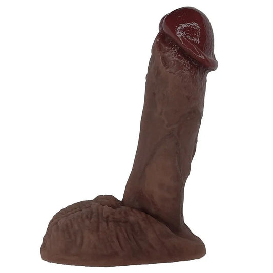 6″RealisticSemiPackandPlayDildo–Chocolate