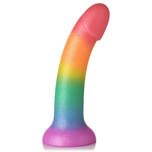 6″SimplySweetRainbowShimmerSiliconeDildo