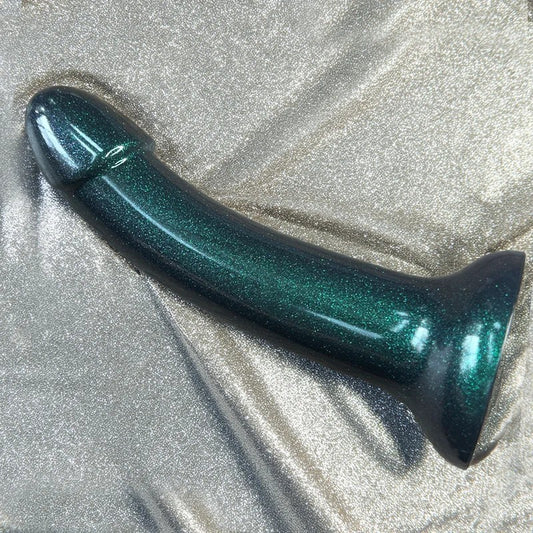 6″SolSiliconeDildo—EmeraldNoir[SmallBatch:1of3]