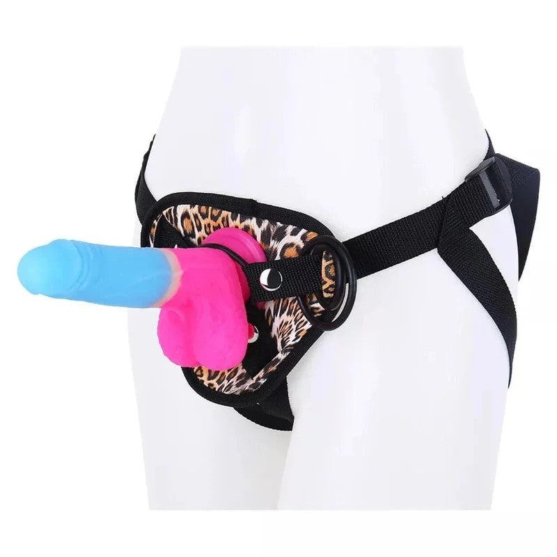 7.09‘’Strap-onDildoLeopardBeltForLesbianCouple