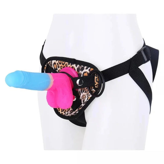 7.09‘’Strap-onDildoLeopardBeltForLesbianCouple