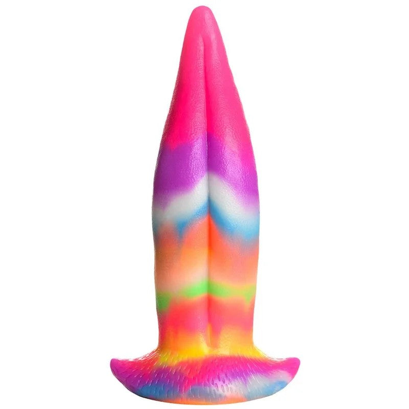 7.4″UnicornTongueGlow-In-The-DarkSiliconeDildo–RainbowGlow