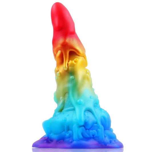 7.48‘’AIMITEXRainbowIceCreamLiquidSiliconeFantasyDildoMasturbationMassager