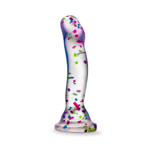 7.5″NeoEliteHankyPankyGlowintheDarkSiliconeDildo–Confetti