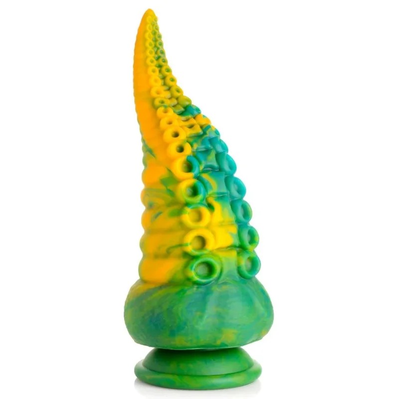 7.6″MonstropusTentacledMonsterSiliconeDildo–Green,Blue&Yellow