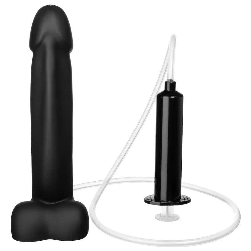7.75″SiliconeSquirtingDildo–Black