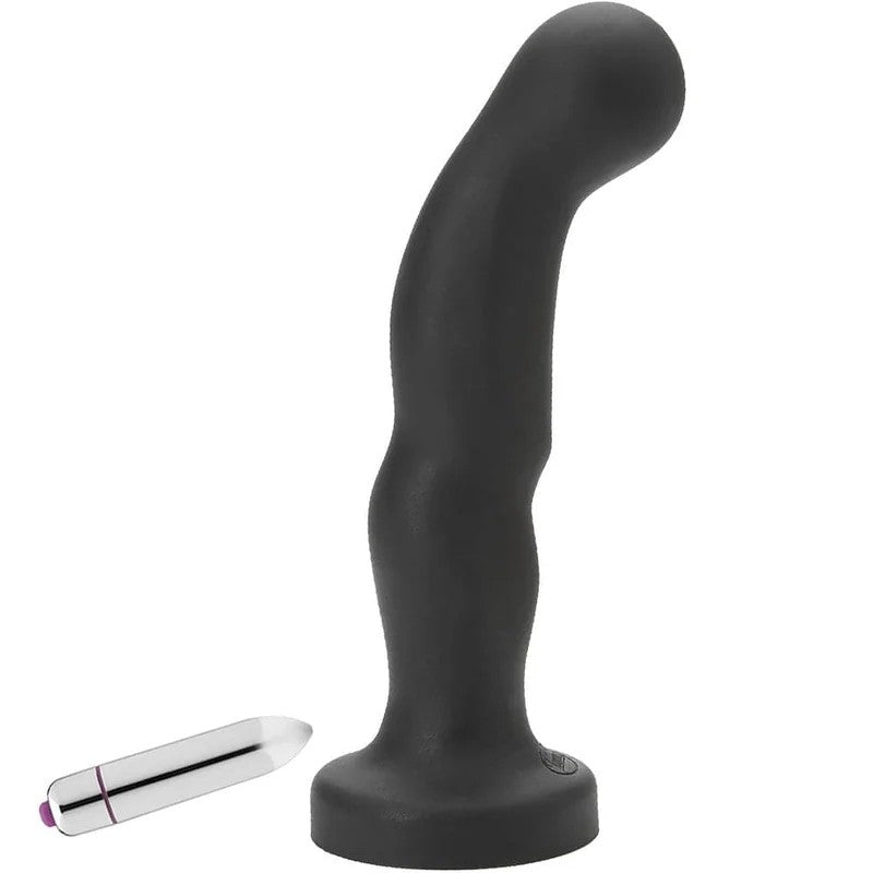 7″P-SpotVibratingSiliconeDildo–Black