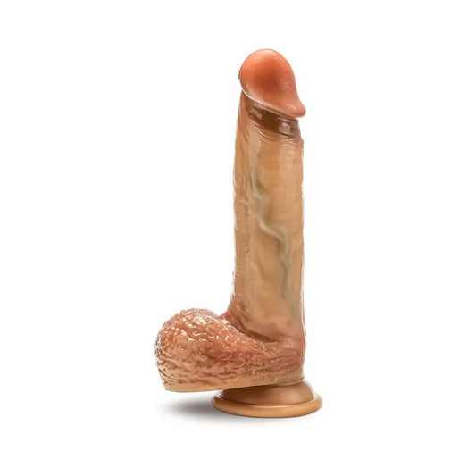 7″RenaissanceRaphael–SlidingForeskinSiliconeDildowithMoveableBalls–Tan