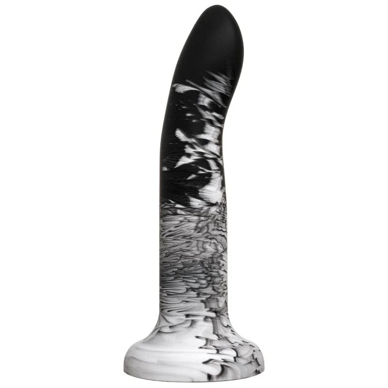 7″RoryFlurrySwirlSiliconeDildo–BlackandWhite