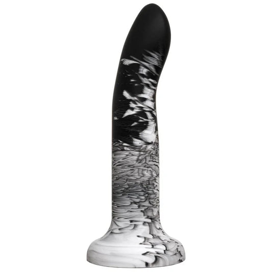 7″RoryFlurrySwirlSiliconeDildo–BlackandWhite