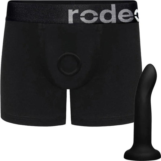 7″RorySiliconeDildoandClassicBoxer+Harness–Black–PackageDeal