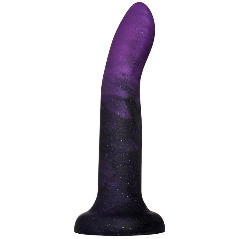 7″RorySmokeShowSwirlSiliconeDildo–PurpleandBlack