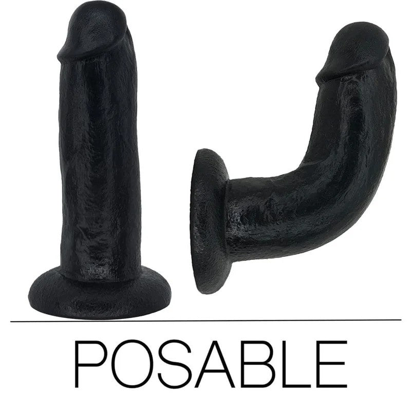 7″SoRealPosableSiliconeDualDensityDildo–Black
