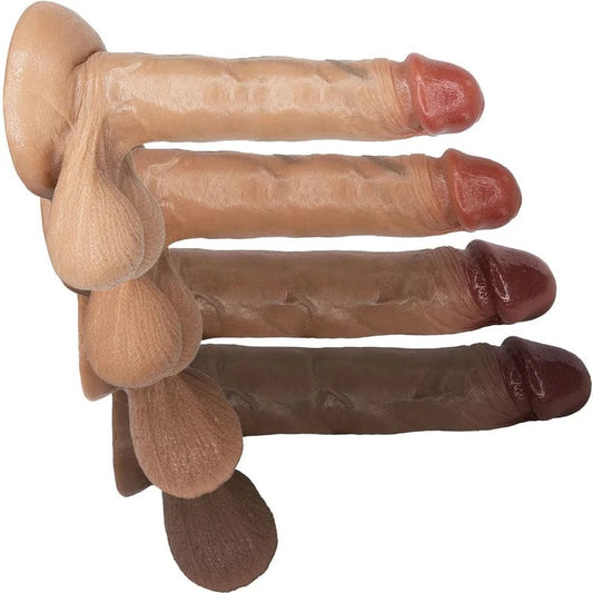 7″SoRealSiliconeDualDensityDildowithMovableBalls