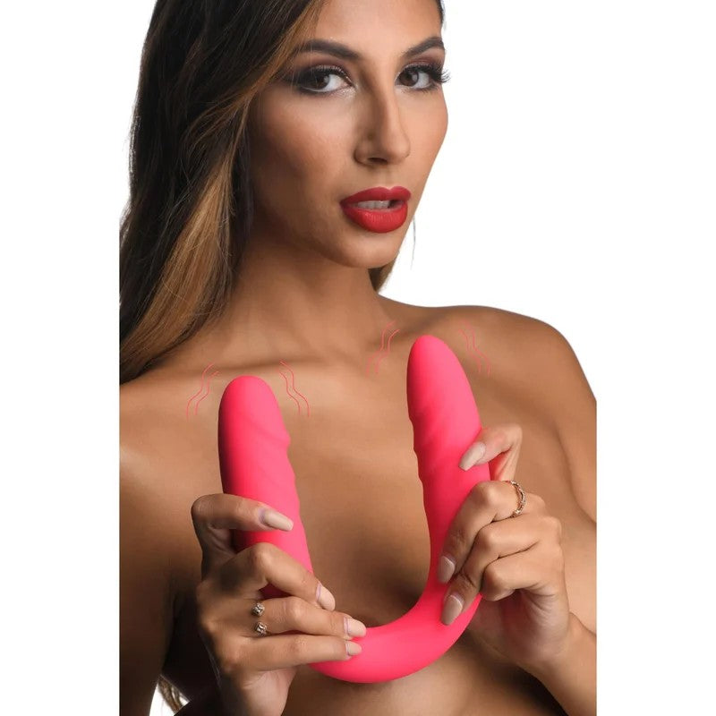 7XDoubleDownSiliconeDoubleDildowithRemote