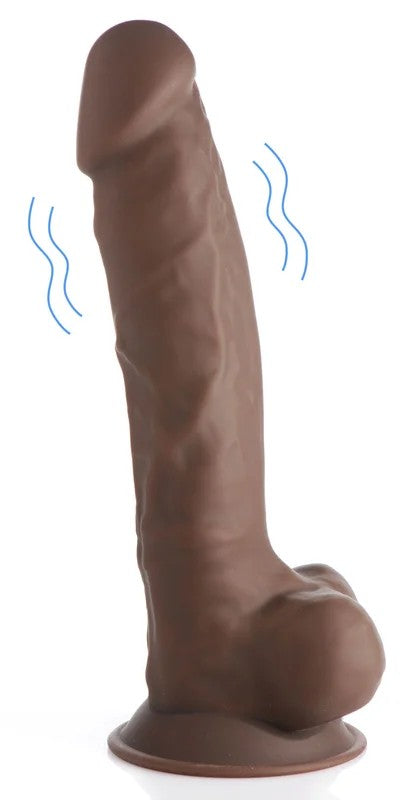 8InchSilexpanHypoallergenicSiliconeVibratingDildo–Dark