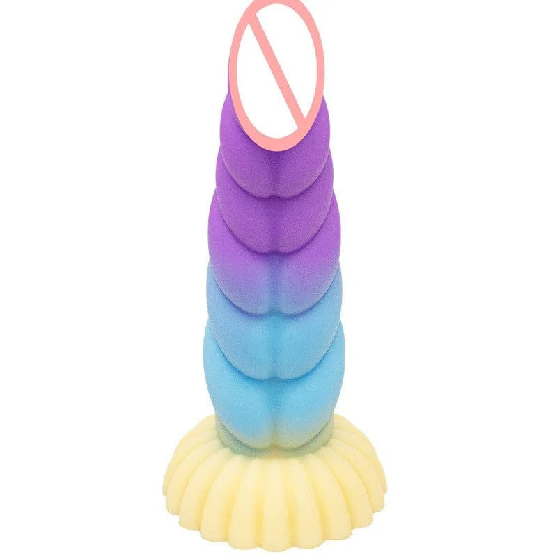 9.05‘’ColorfulBraidDildoVibratorLiquidSiliconeAnalPlug