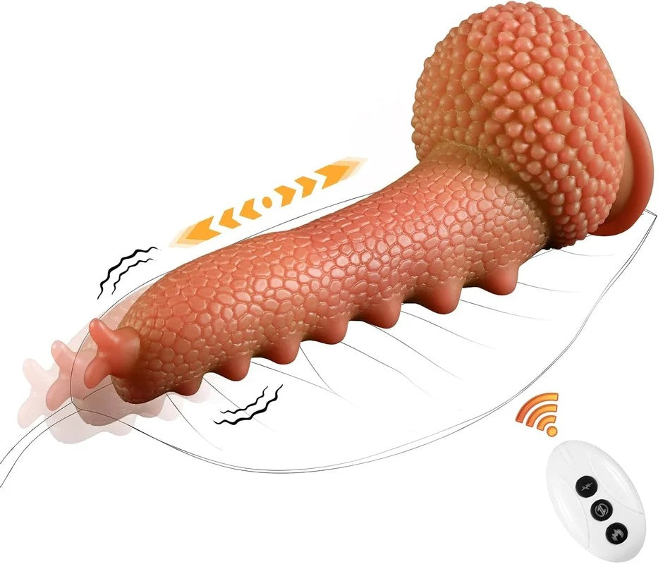 9.06‘’ThrustingMonsterSnailDildoVibratorwith3Thrusting&9VibratingModes