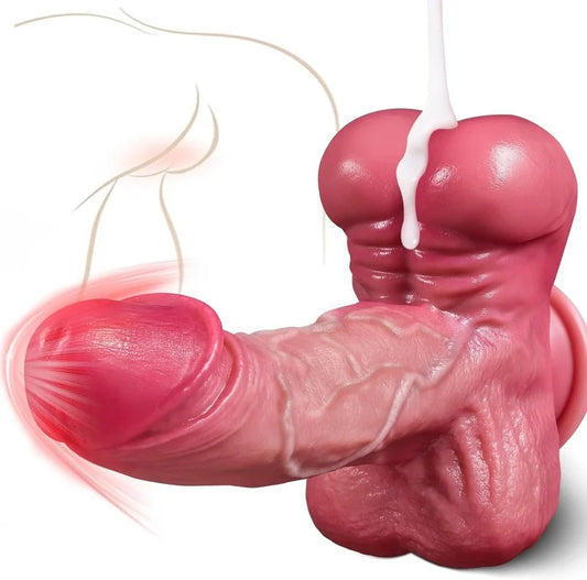 9.5‘’5In1RealisticMuscularThrustingRotationDildoWirelessControlVibratorsWithSuctionCup