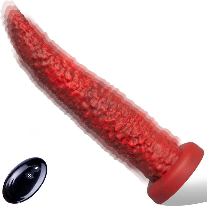 9.5‘’RealisticMonsterTongueThrustingDildoVibratorWithRemoteControl