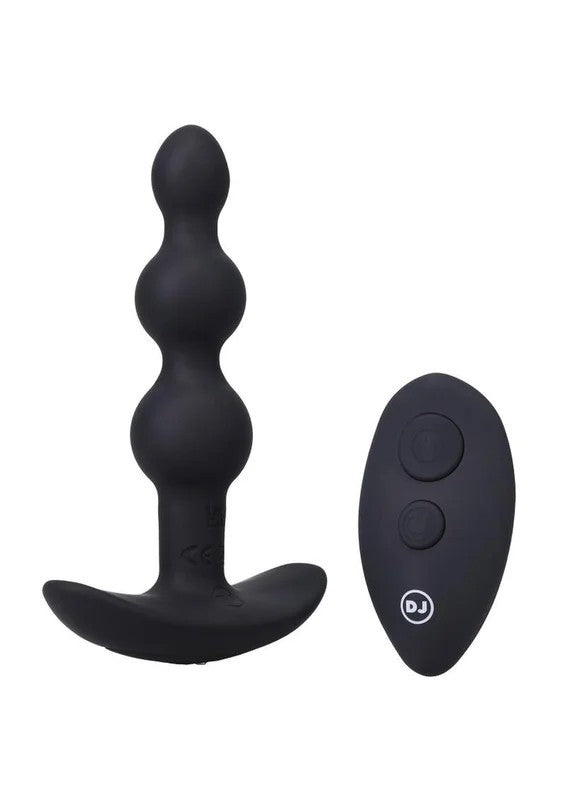 A-PlayShakerRechargeableSiliconeBeadedAnalPlugwithRemoteControl