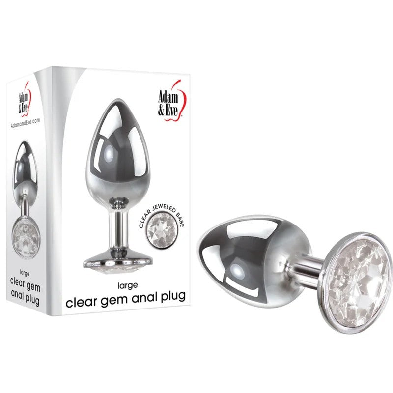 Adam&Eve–MetalAnalGemPlug–Large(Chrome/Clear)