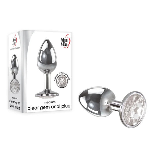 Adam&Eve–MetalAnalGemPlug–Medium(Chrome/Clear)