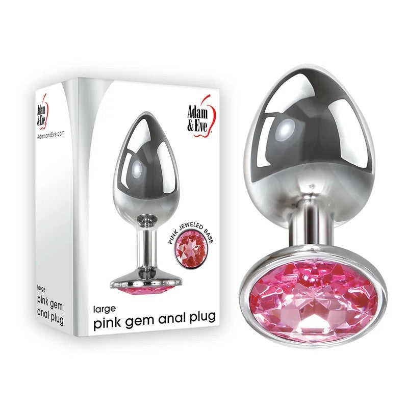 Adam&Eve–MetalAnalPlugGem-Large(Chrome/Pink)