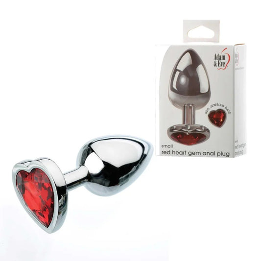 Adam&Eve–MetalButtPlugwithRedJewelBase(Small)