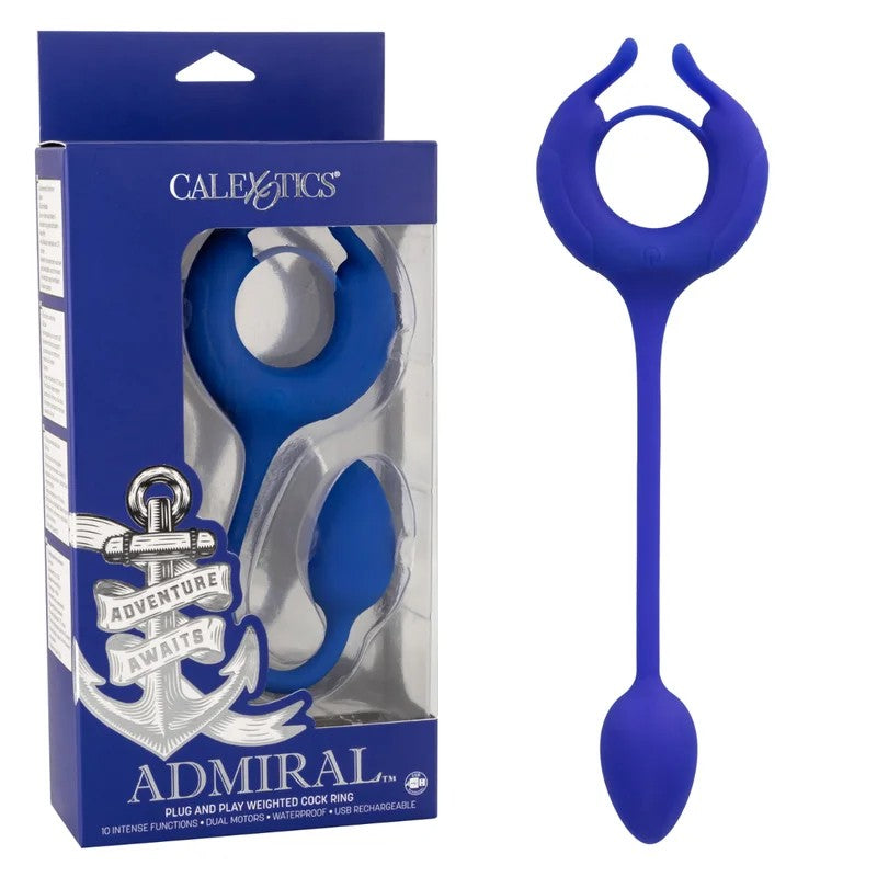 Admiral–PlugandPlayWeightedCockRing(Blue)
