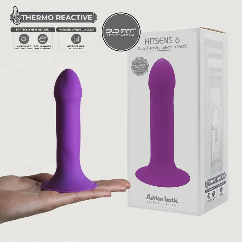 AdrienLastic–“Hitsens6″DualDensityThermoreactive5”SiliconeDong(Purple)