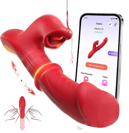 AeroBunnyAPP-ControlledThrustingRabbitVibrator4-in-1DildoLickingandSlidingRing