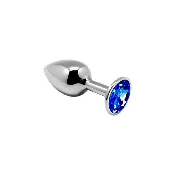 Alive–MetalAnalPlugwithBlueGem–Medium(Blue/Silver)