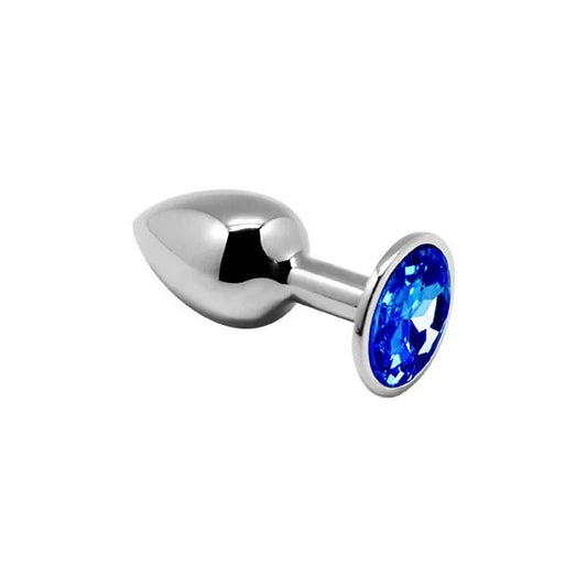 Alive–MetalAnalPlugwithBlueGem–Large(Blue/Silver)
