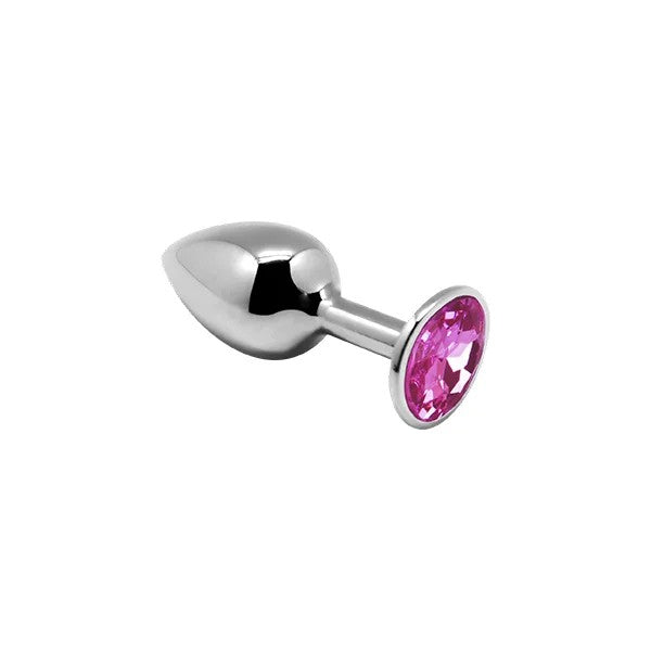 Alive–MetalAnalPlugwithPinkGem–Medium(Pink/Silver)